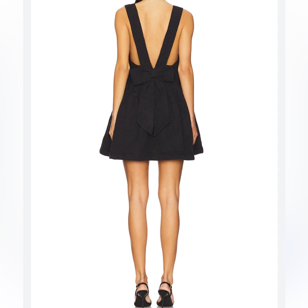 Free People Elegant Black Bow-Back Mini cocktail Dress - Picture 2 of 16